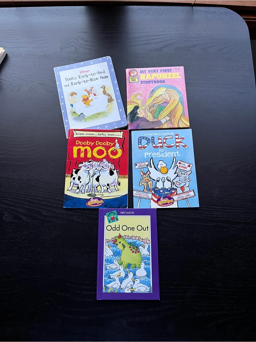 Vintage Childrens Picture Books Lot 5 Winnie Pooh Rapunzel Duck For President